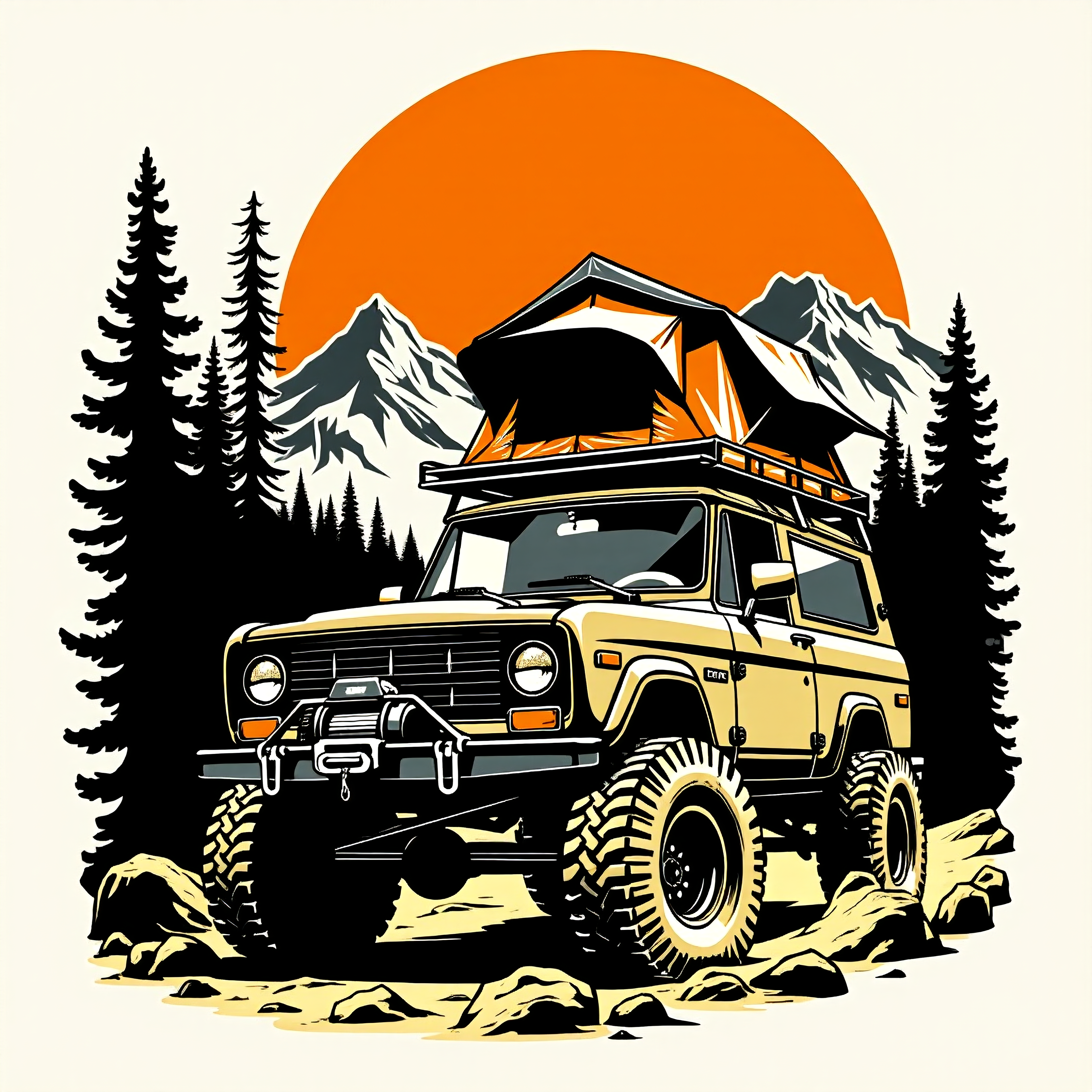 Overlanding 4x4 Rooftop Tent T-Shirt | Off-Road Trail Life Camping Tee | Overland Adventure Gift for Men