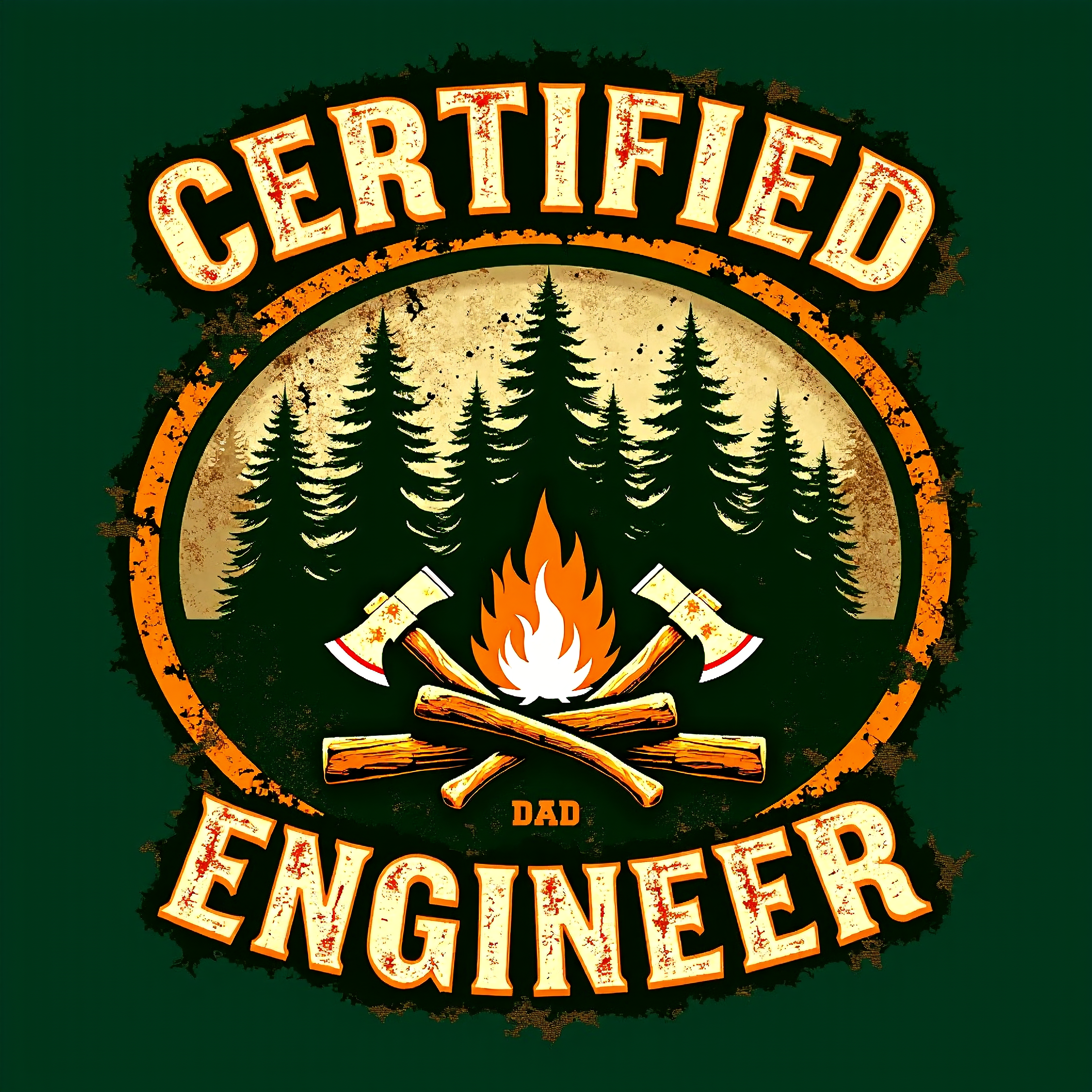Camping Dad Hoodie Certified Campfire Engineer Funny Outdoor Gift