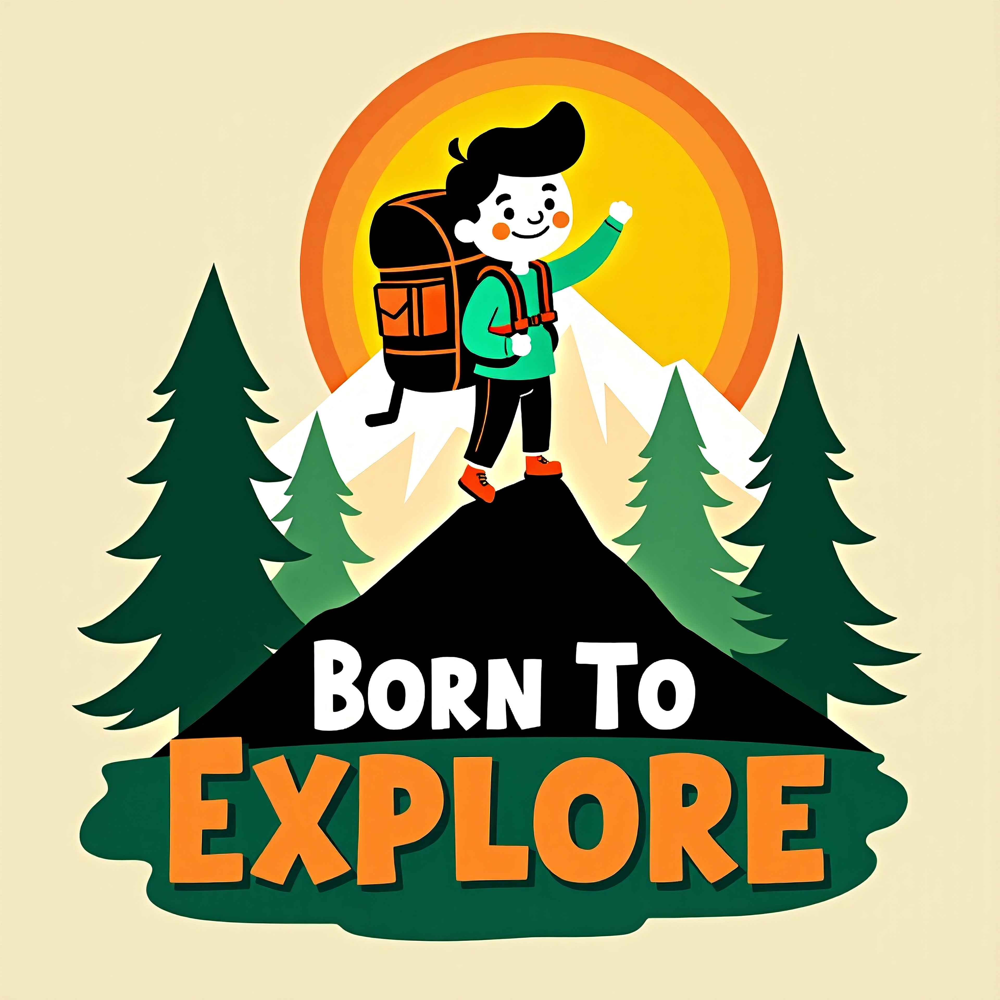 Kids Hiking Shirt | Born To Explore Adventure Tee for Little Hikers